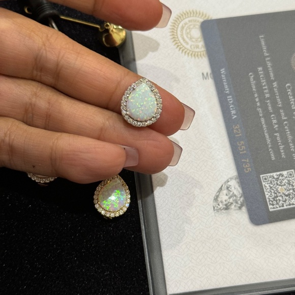 Real Genuine GRA Certified Opal Urn Jewelry Cremation VVS Moissnaite diamond urn - Picture 2 of 13